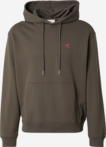 Sweat-shirt Calvin Klein Jeans en gris : devant