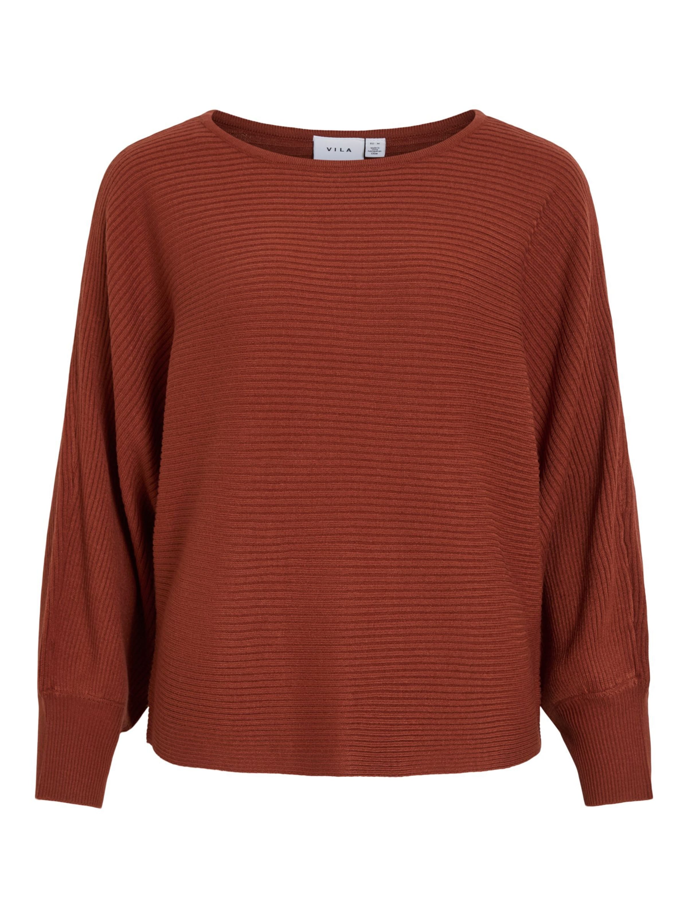 VILA Pull-over en marron châtaigne, Vue avec produit