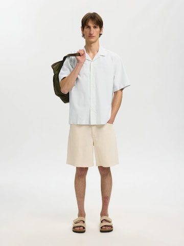 SELECTED - Ajuste regular Camisa en blanco