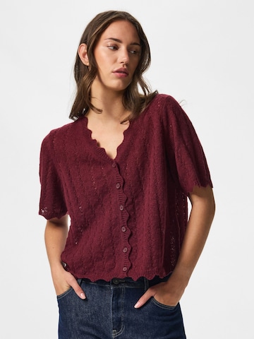 PIECES Knit cardigan in Red