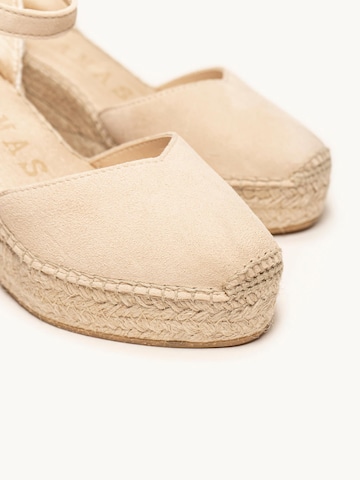 Sandalo 'Alpargata Cuña 8 cm' di Alhamas in beige