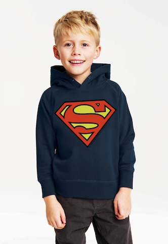 LOGOSHIRT Trui 'DC - Superman Logo Clean' in Blauw: voorkant