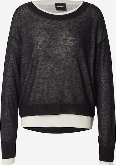 BOSS Neulepaita 'Femok' värissä meleerattu musta / valkoinen, Tuotenäkymä