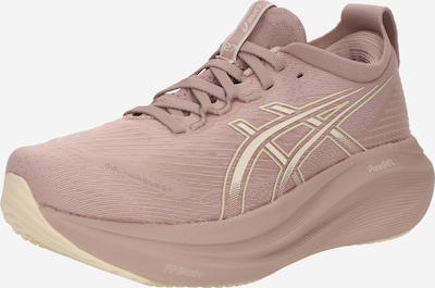 Bėgimo batai 'GEL-NIMBUS 27' iš ASICS, spalva – smėlio spalva / ryškiai rožinė spalva, Prekių apžvalga