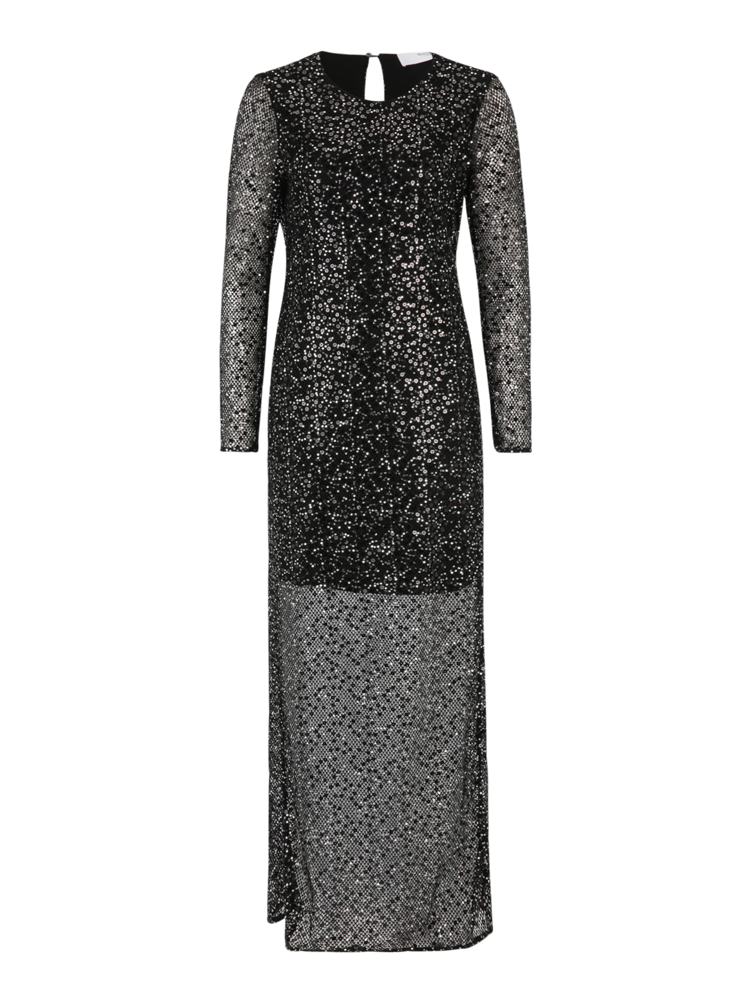 Selected Femme Tall - Vestido de noche 'NOEL' en negro: frente