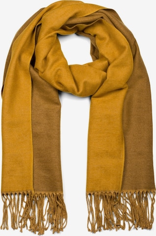 styleBREAKER Schal '2-Farbiger Schal mit Fransen' in Beige: Vorderseite