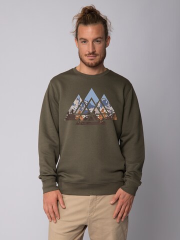 Sweat-shirt ' Geometric Landscape ' Watapparel en vert : devant