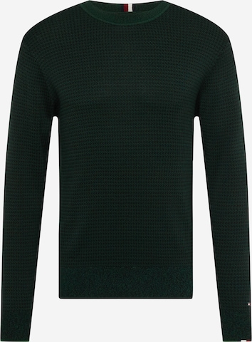 Tommy Hilfiger Tailored Trui 'Houndstooth' in Groen: voorkant