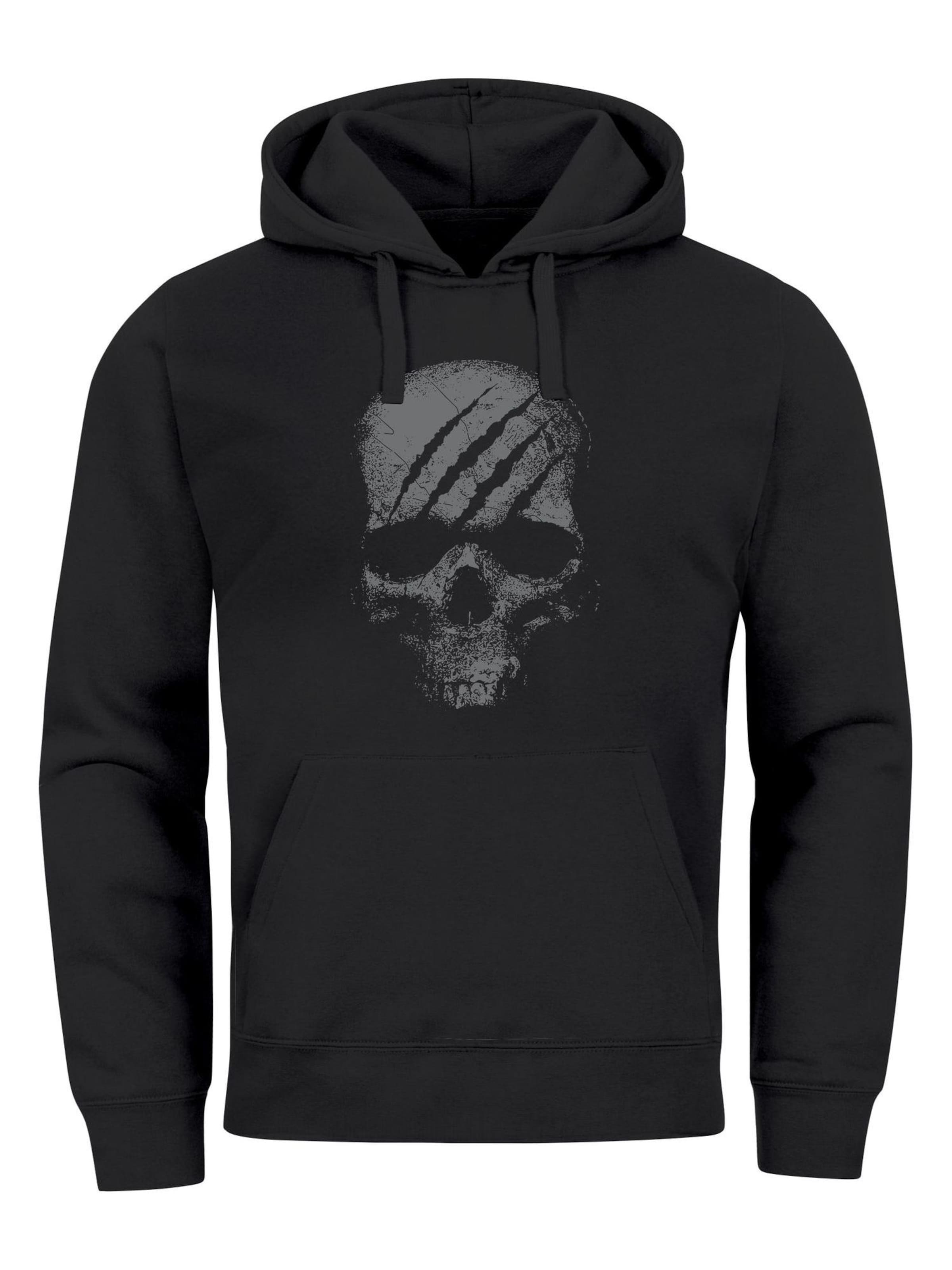 Neverless Sweatshirt 'Skull Gym' in Black: front