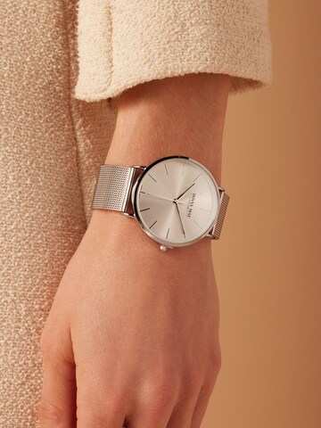 Lucardi Analog Watch 'Mesh' in Silver: front