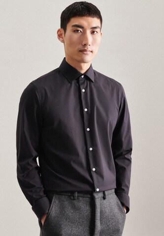 SEIDENSTICKER Regular fit Business Shirt in Black: front