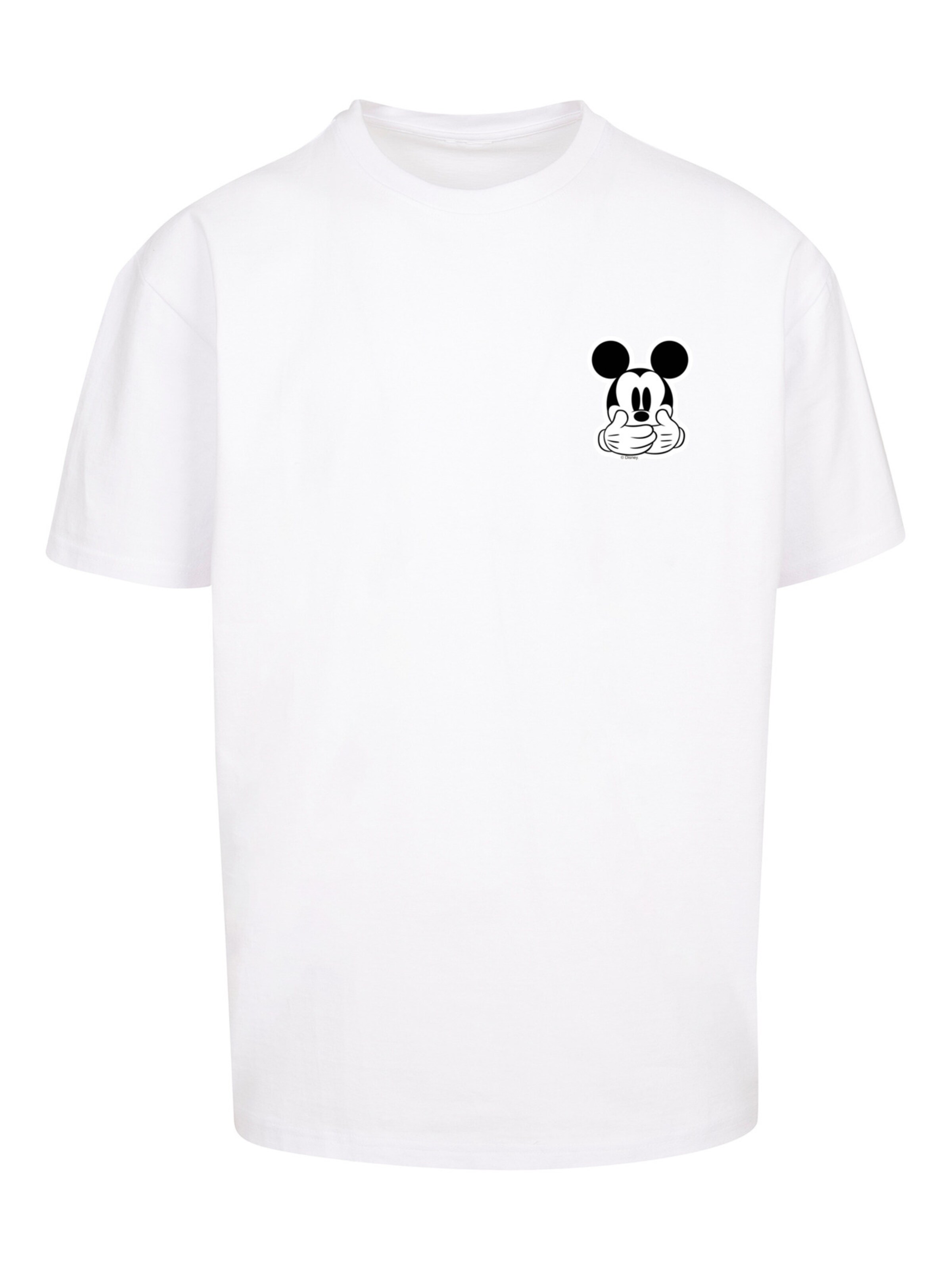 F4NT4STIC T-Shirt 'Disney Mickey Mouse Don’t Speak' en noir / blanc, Vue avec produit