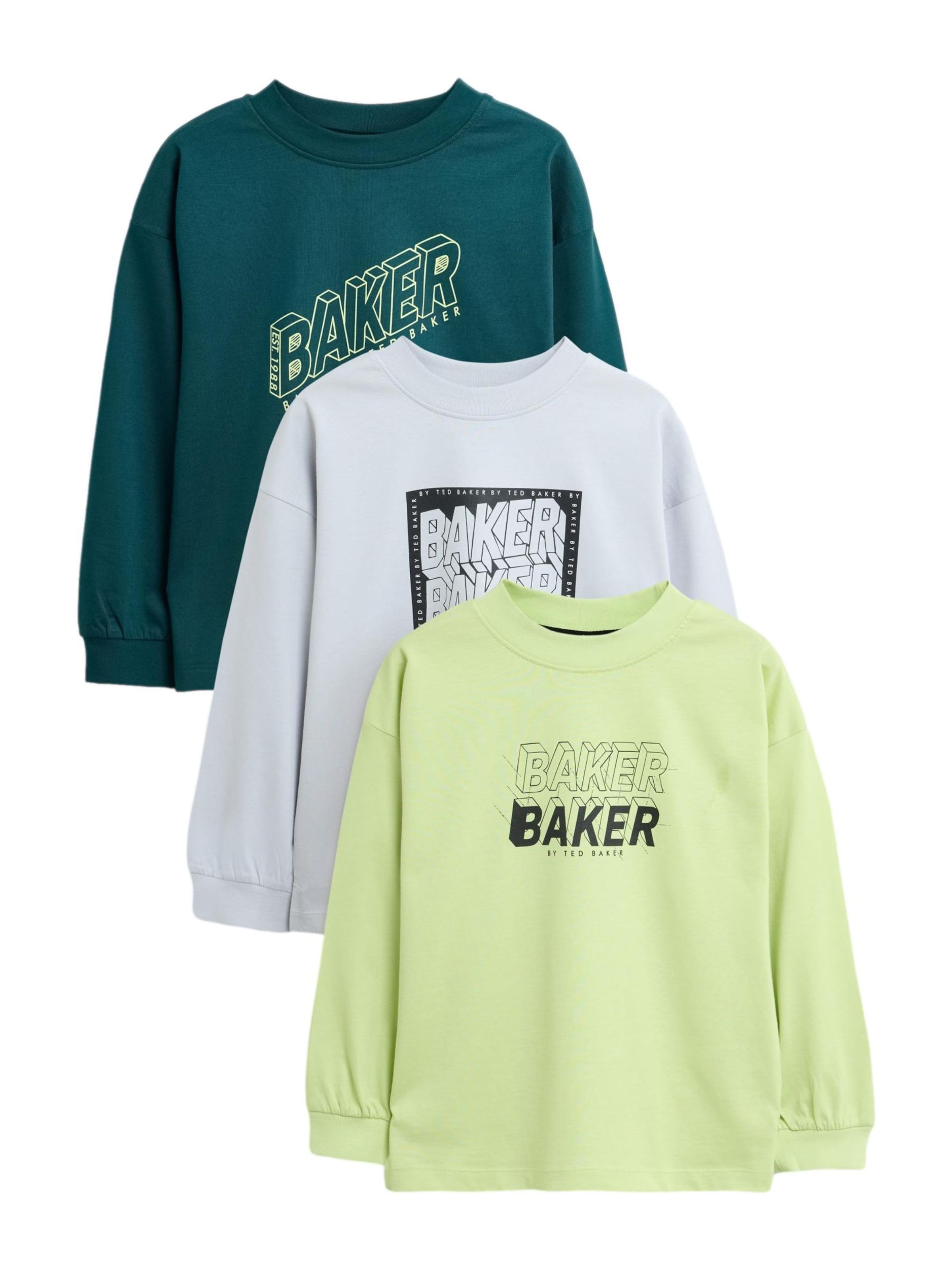 Baker by Ted Baker Shirt in 92 in Light grey / Petrol / Light green, Item view