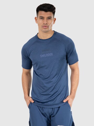 T-Shirt fonctionnel Smilodox en bleu : devant