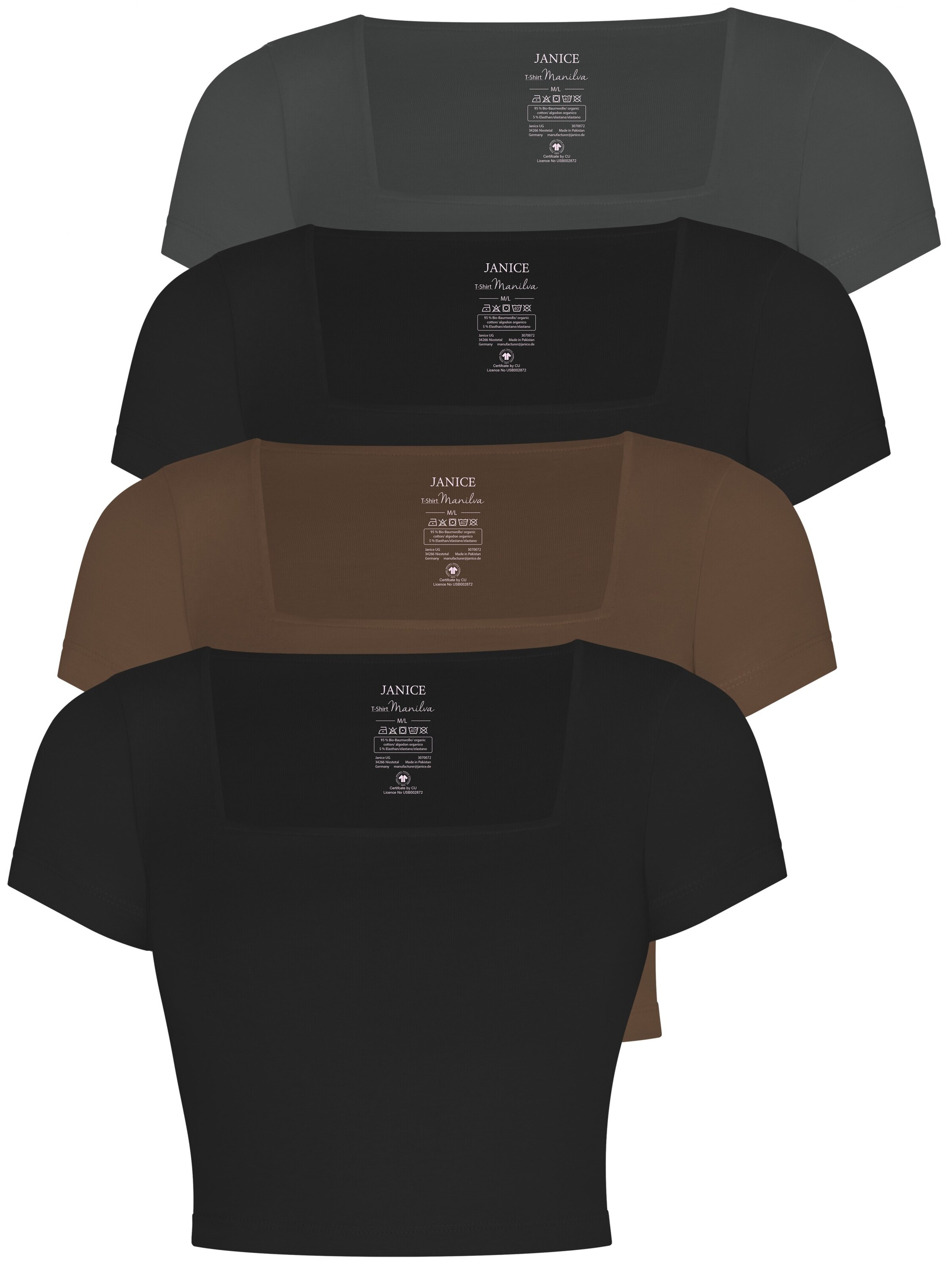 Janice Shirt in Bruin: voorkant