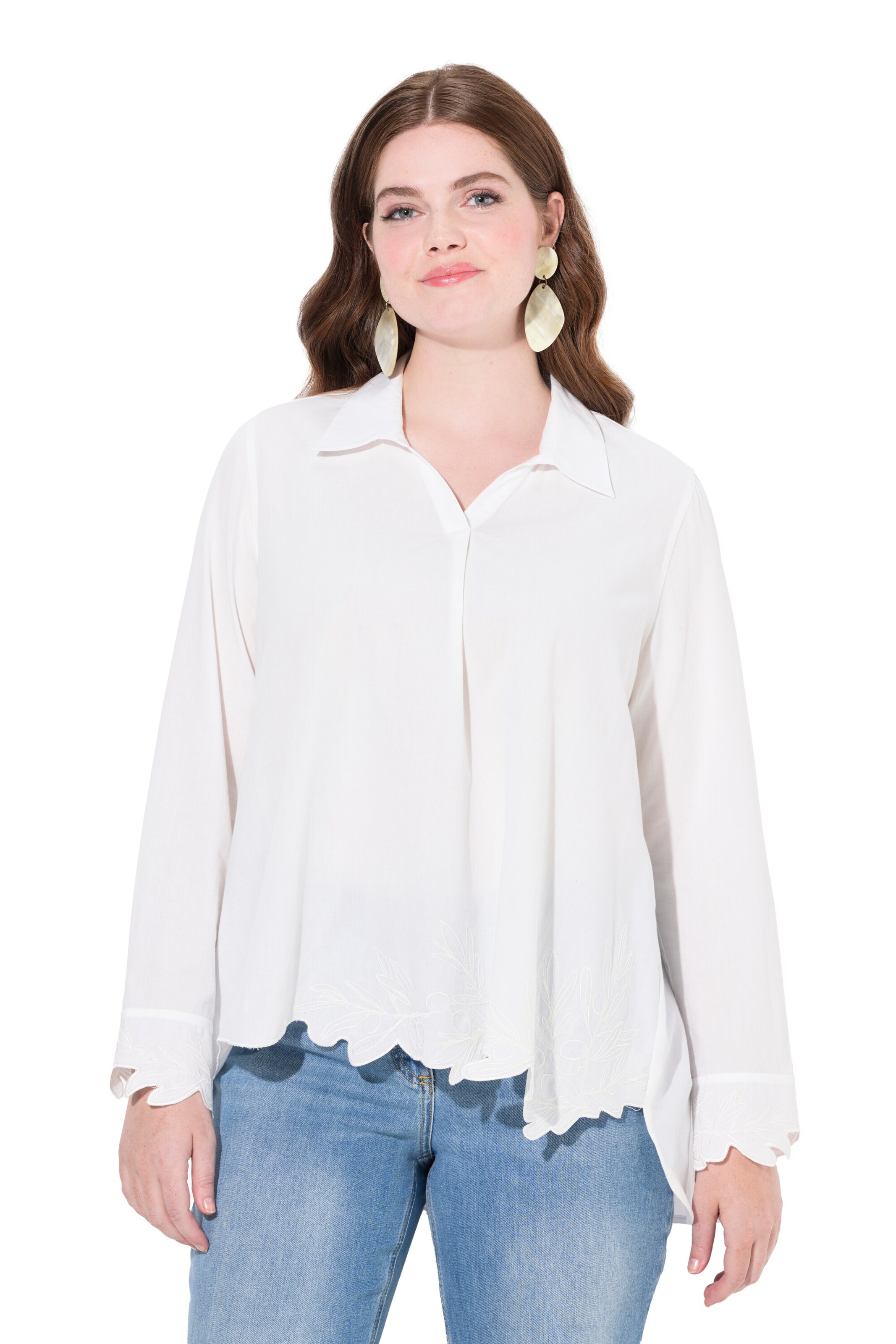 Ulla Popken Blouse in Wit: voorkant