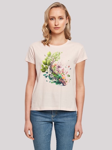 F4NT4STIC Shirt 'Spring Tree' in Roze: voorkant