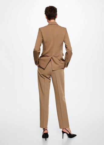 MANGO Regular Pleated Pants 'Borea' in Brown