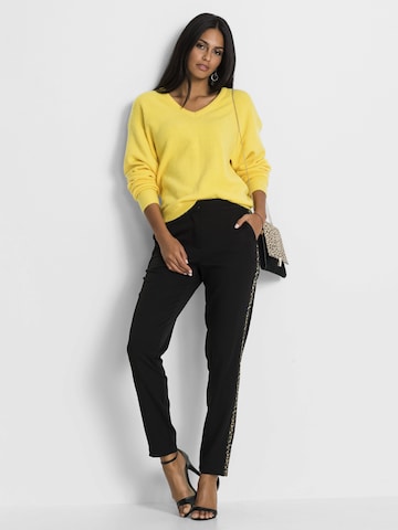 Pull-over oversize bonprix en jaune : devant