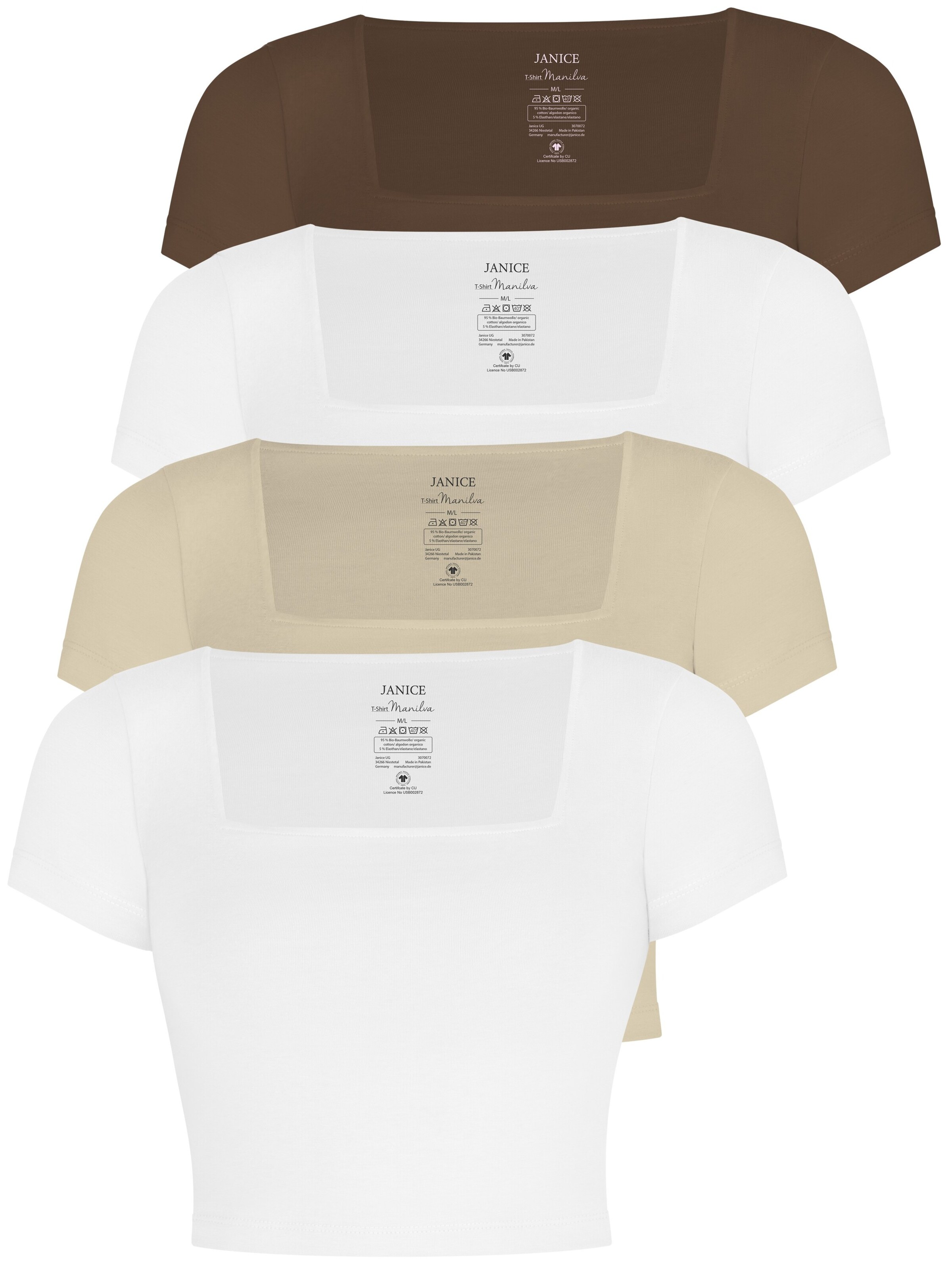 Janice Shirt in Beige: voorkant