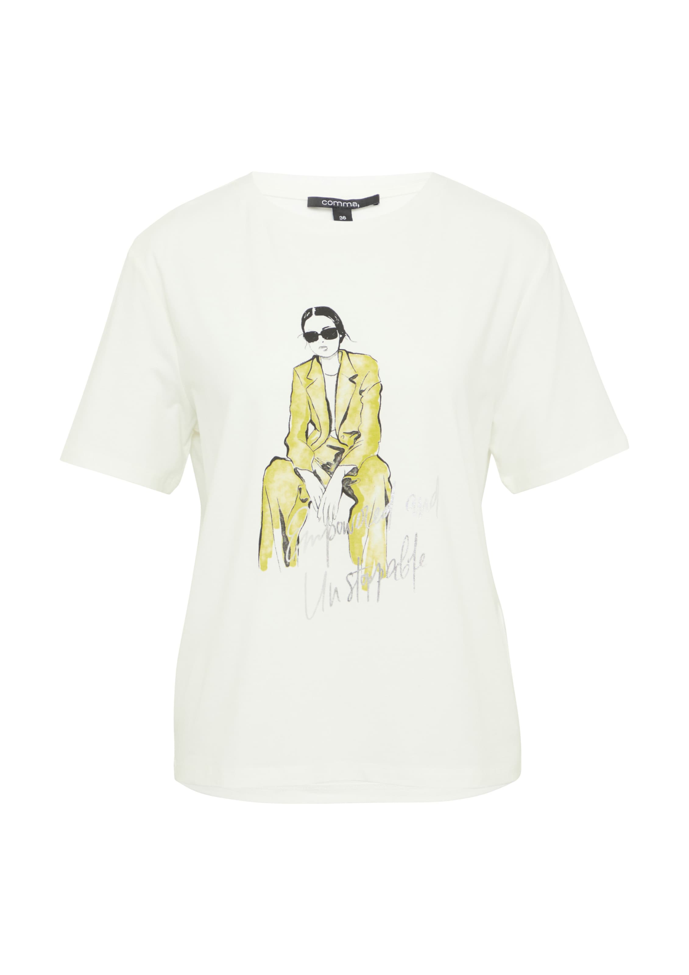 COMMA T-Shirt in Weiß: Vorderseite