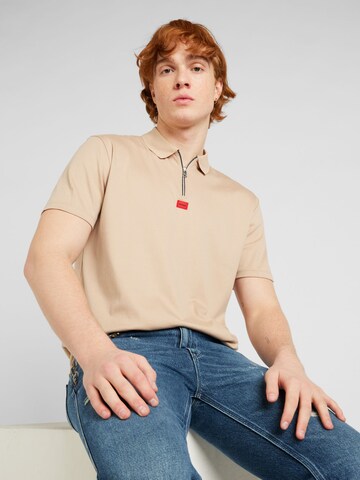 HUGO Shirt 'Deresom241' in Beige: voorkant