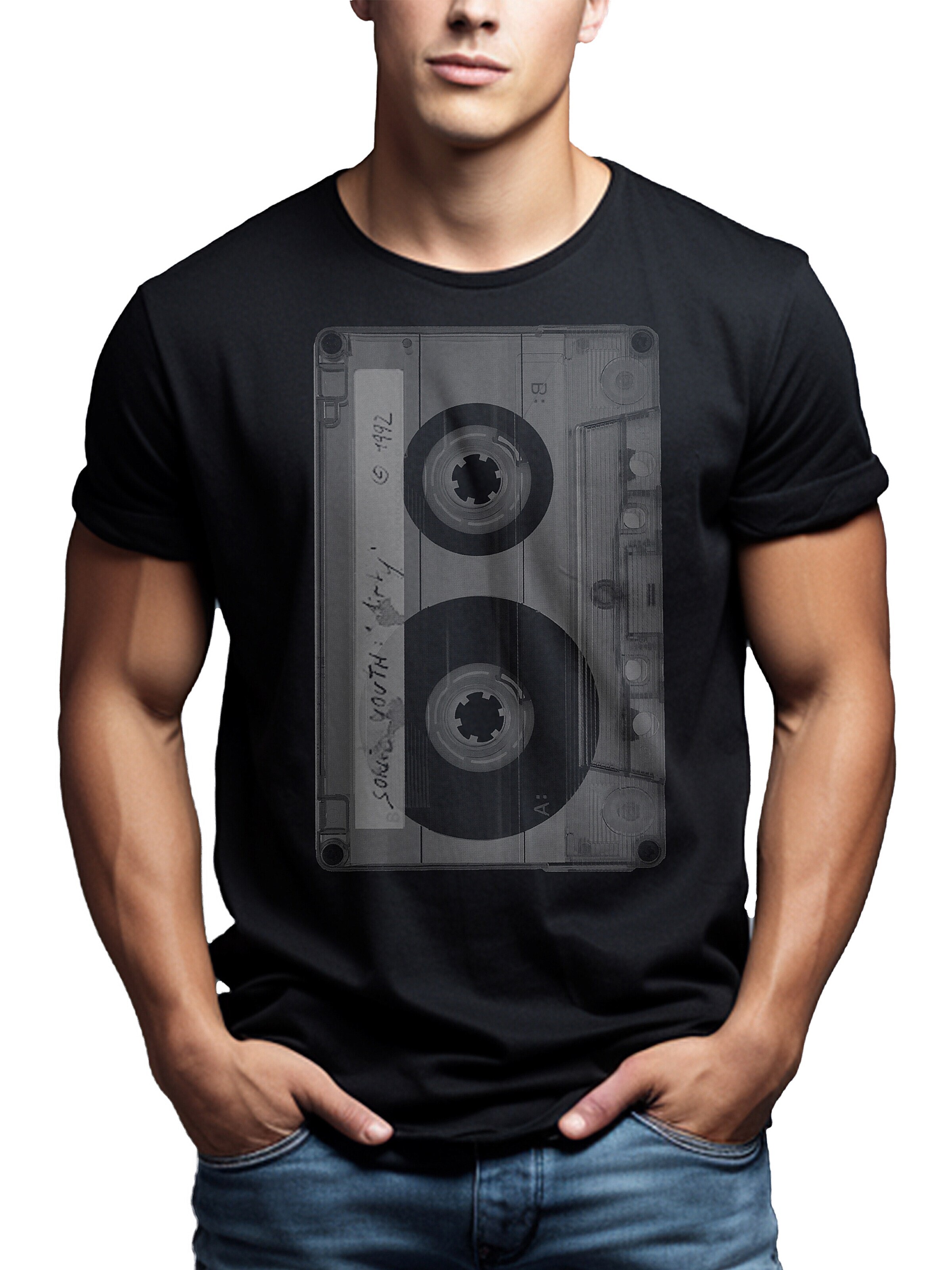 MAKAYA Shirt 'Tape' in Black
