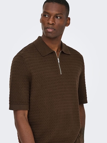 Only & Sons Sweater 'ONSMenu' in Brown