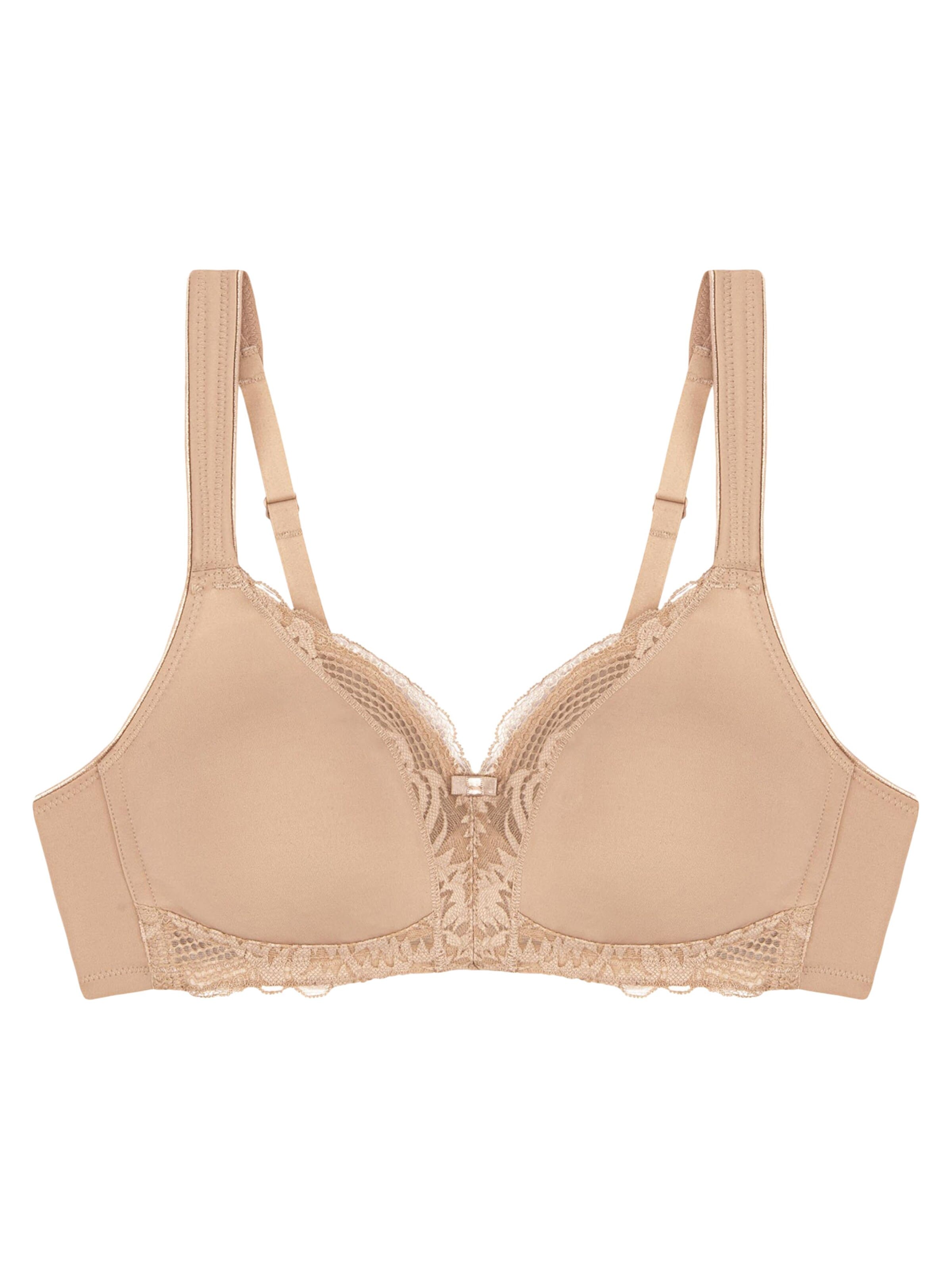 TRIUMPH Bra 'Modern Lace + Cotton' in Beige: front