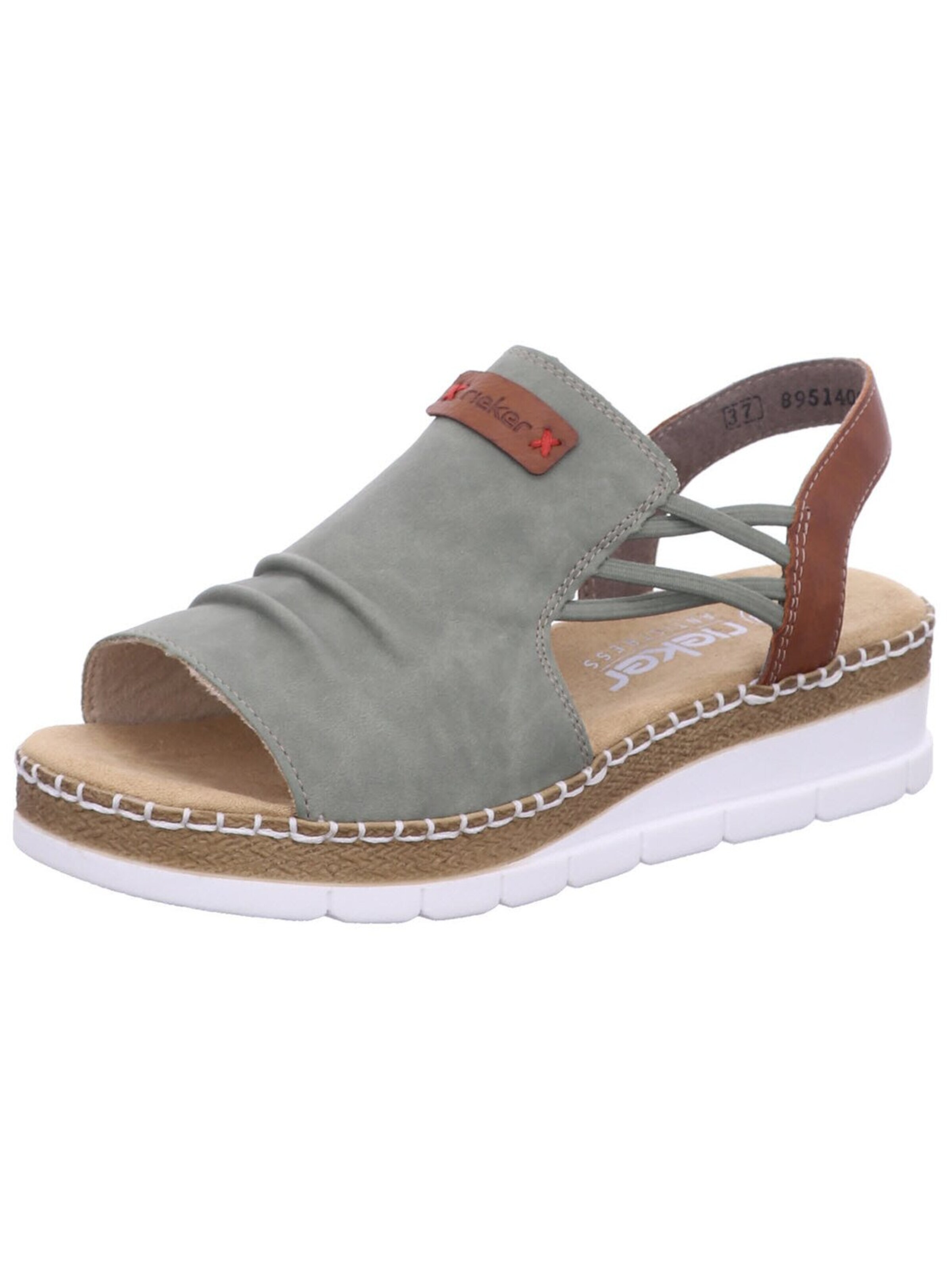 Rieker - Sandalias 'Sandalette Damen V1261 52 Kunststoff (Synthetik) in grün' en verde: frente