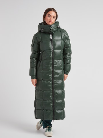 JACK1T Jacke ' EZ Boxed Ultra Lang Puffer Lux ' in Grün: Vorderseite