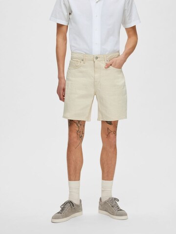 SELECTED HOMME regular Bukser 'LUKE' i beige