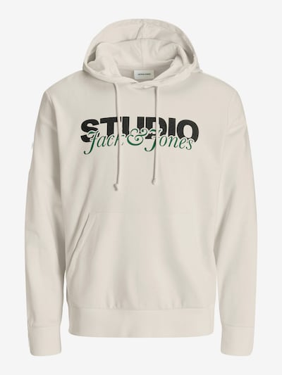 JACK & JONES Collegepaita 'JJYuki' värissä kerma / vihreä / musta, Tuotenäkymä