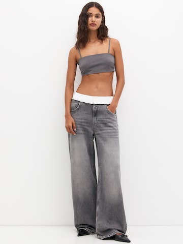 Pull&BearWide Leg/ Široke nogavice Traperice - siva boja