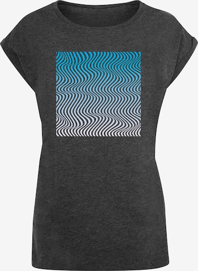 Merchcode T-shirt 'Summer - Wavy' en azur / anthracite / blanc, Vue avec produit