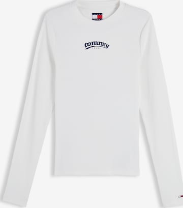 Tommy Jeans Тениска 'ESS' в бяло: отпред