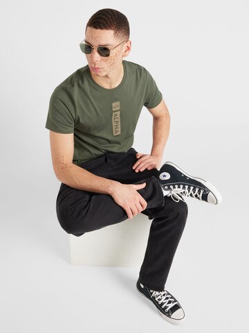 žalia ALPHA INDUSTRIES Marškinėliai