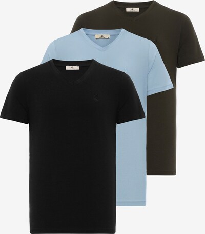 Daniel Hills Bluser & t-shirts i lyseblå / khaki / sort, Produktvisning