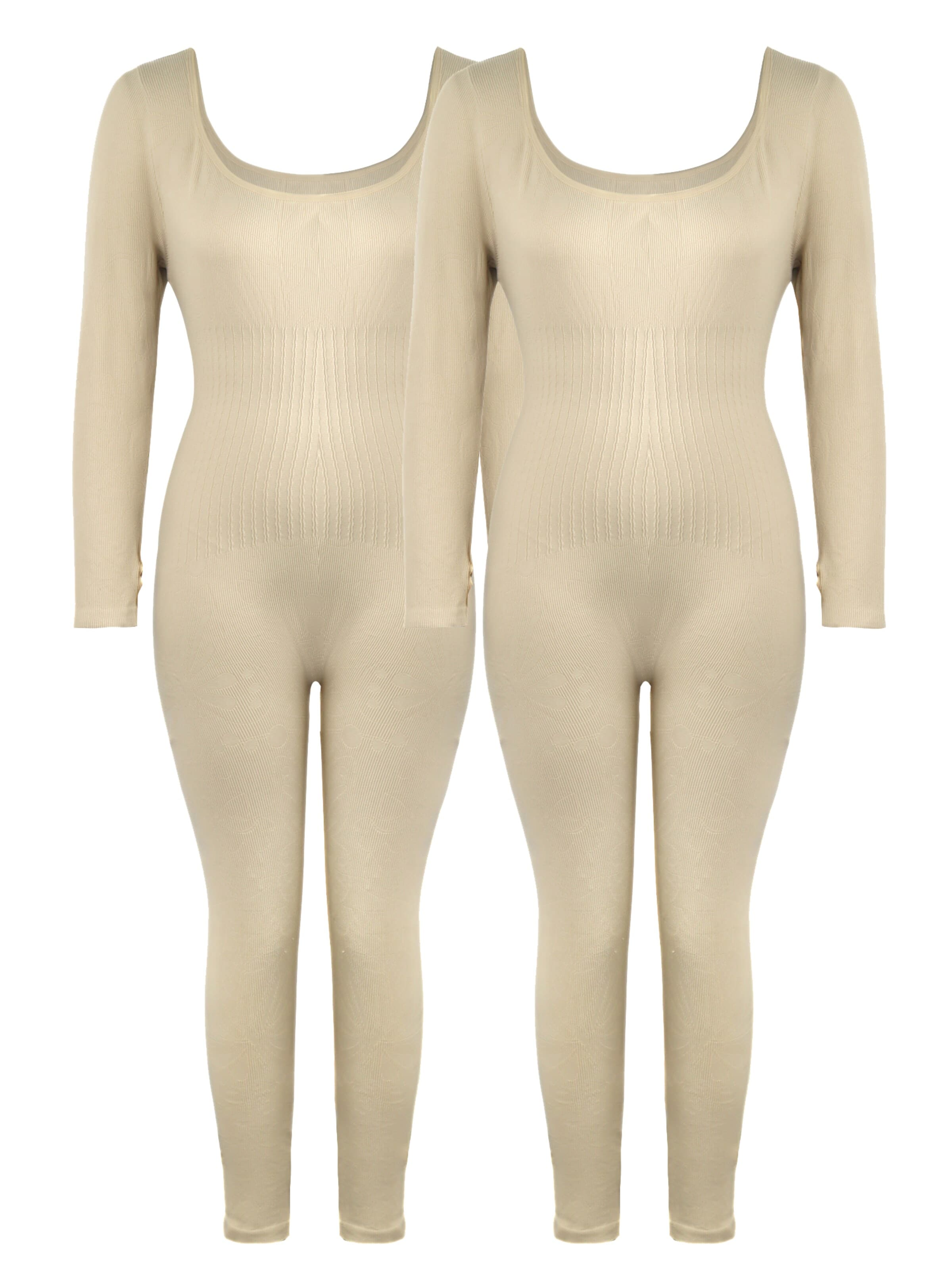 MEETWEE Sportbody '2 pack Base Layer' in Beige: voorkant