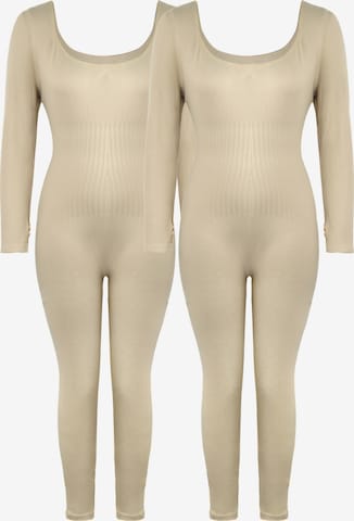 MEETWEE Sportbody '2 pack Base Layer' in Beige: voorkant