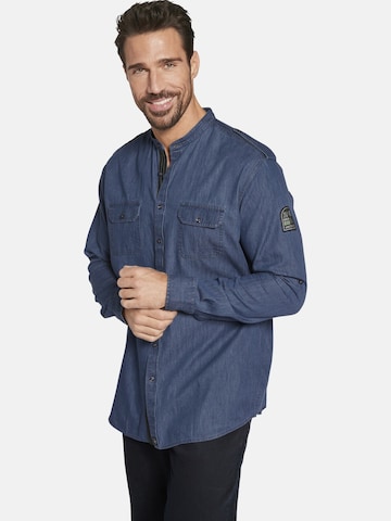 Jan Vanderstorm Comfort fit Overhemd ' Berde ' in Blauw: voorkant