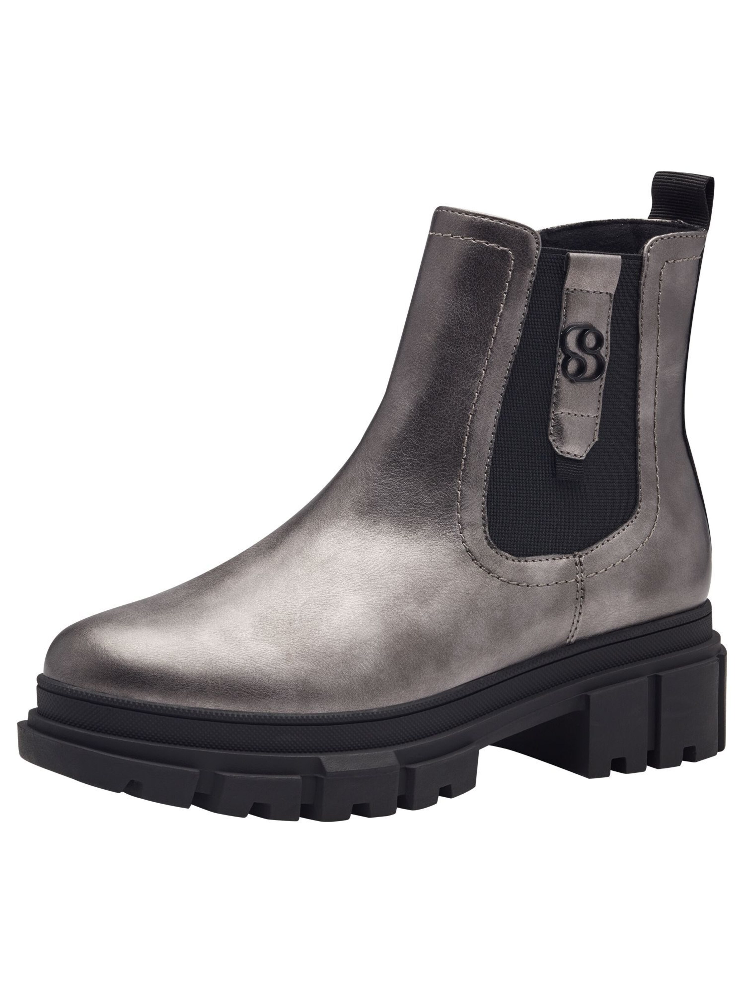 s.Oliver Chelsea boots in Silver: front
