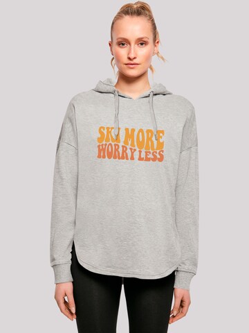 F4NT4STIC Sweatshirt 'Ski More Worry Less' in Grey: front