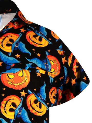King Kameha Shirt 'Helloween Pumpkin Hat' in Blauw