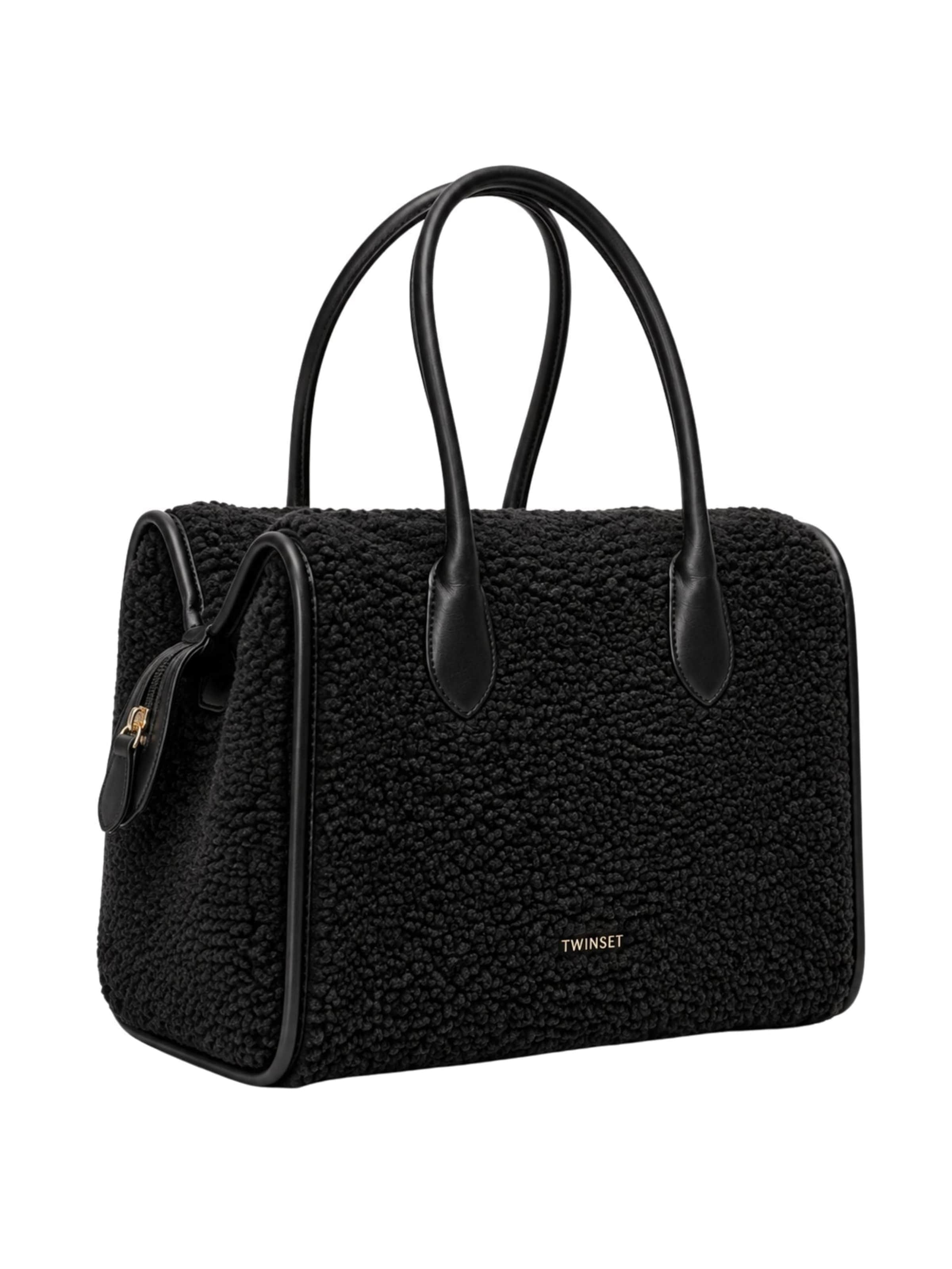 Twinset - Shopper 'Teddy-Effect Fabric Tote Bag' en negro