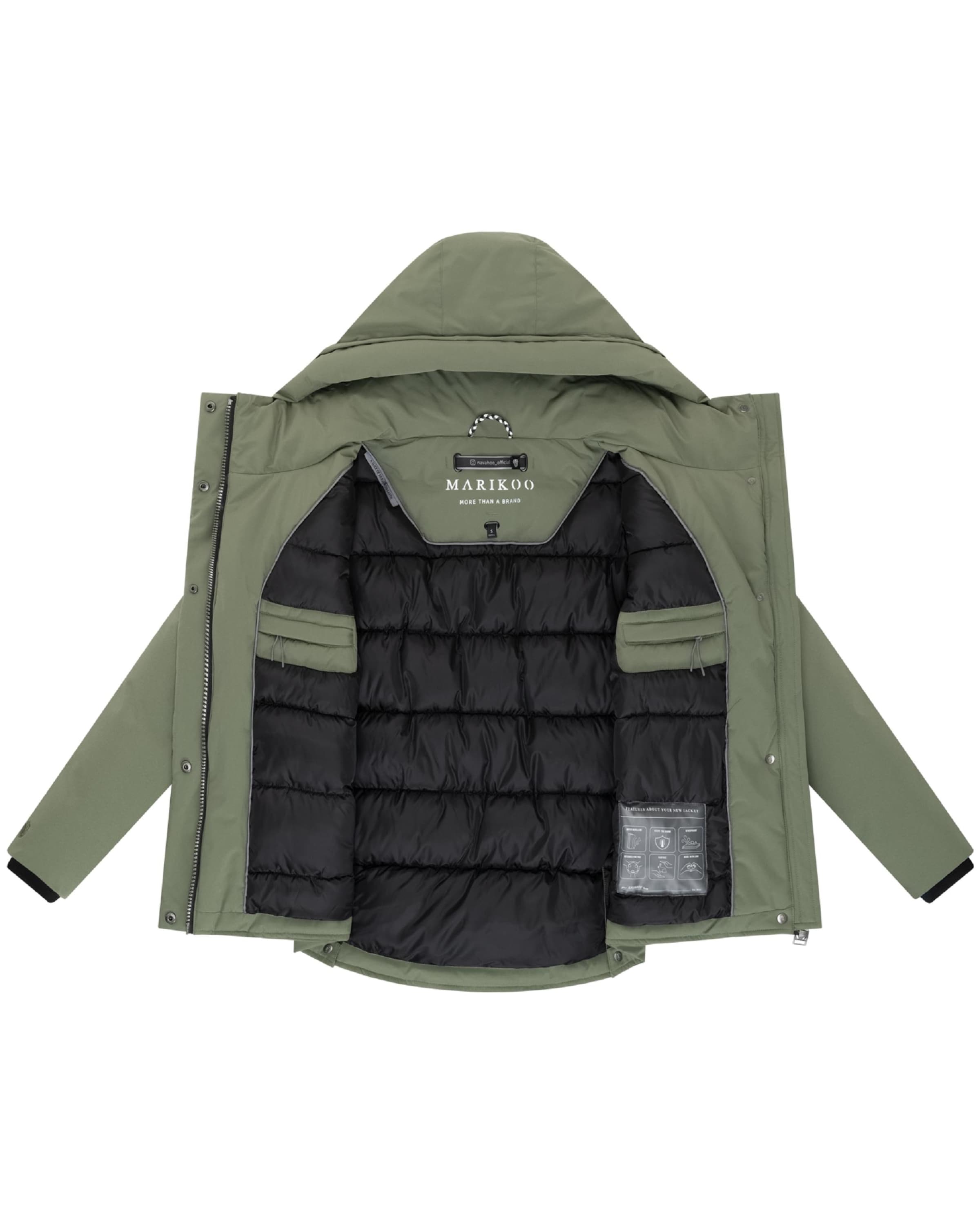 MARIKOO Зимняя куртка 'Yeminaa 16' в Зеленый