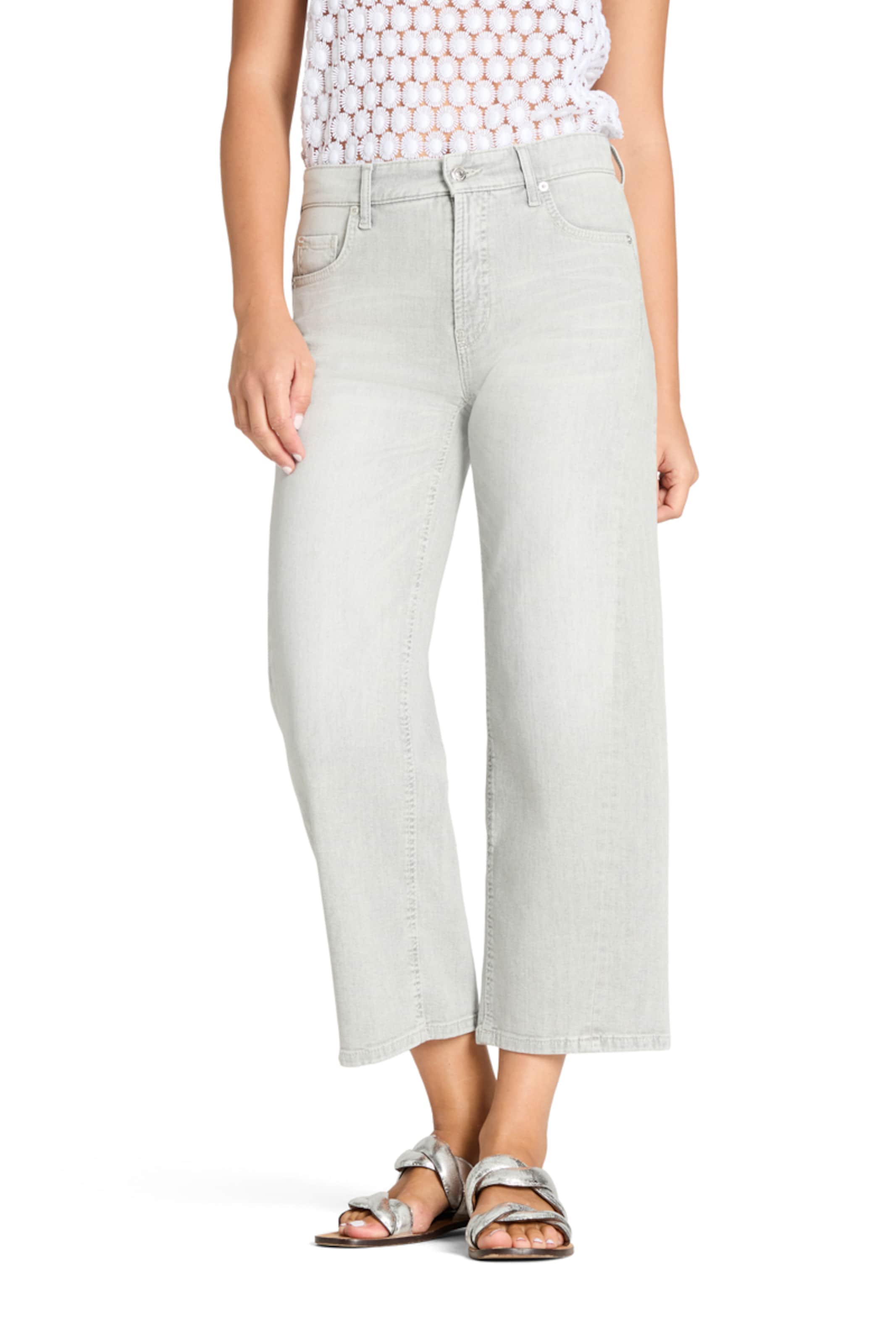 Cambio Wide Leg Jeans ' Oria ' in Grau: Vorderseite