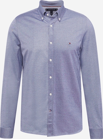 Coupe slim Chemise TOMMY HILFIGER en bleu : devant