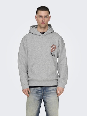Only & Sons Sweatshirt 'ROLLING STONES' i grå