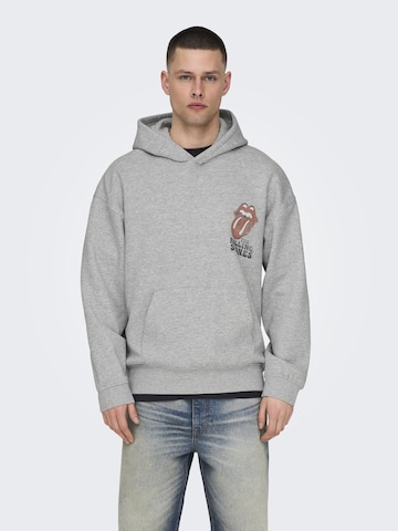 Only & Sons Sweatshirt 'ROLLING STONES' in Grau